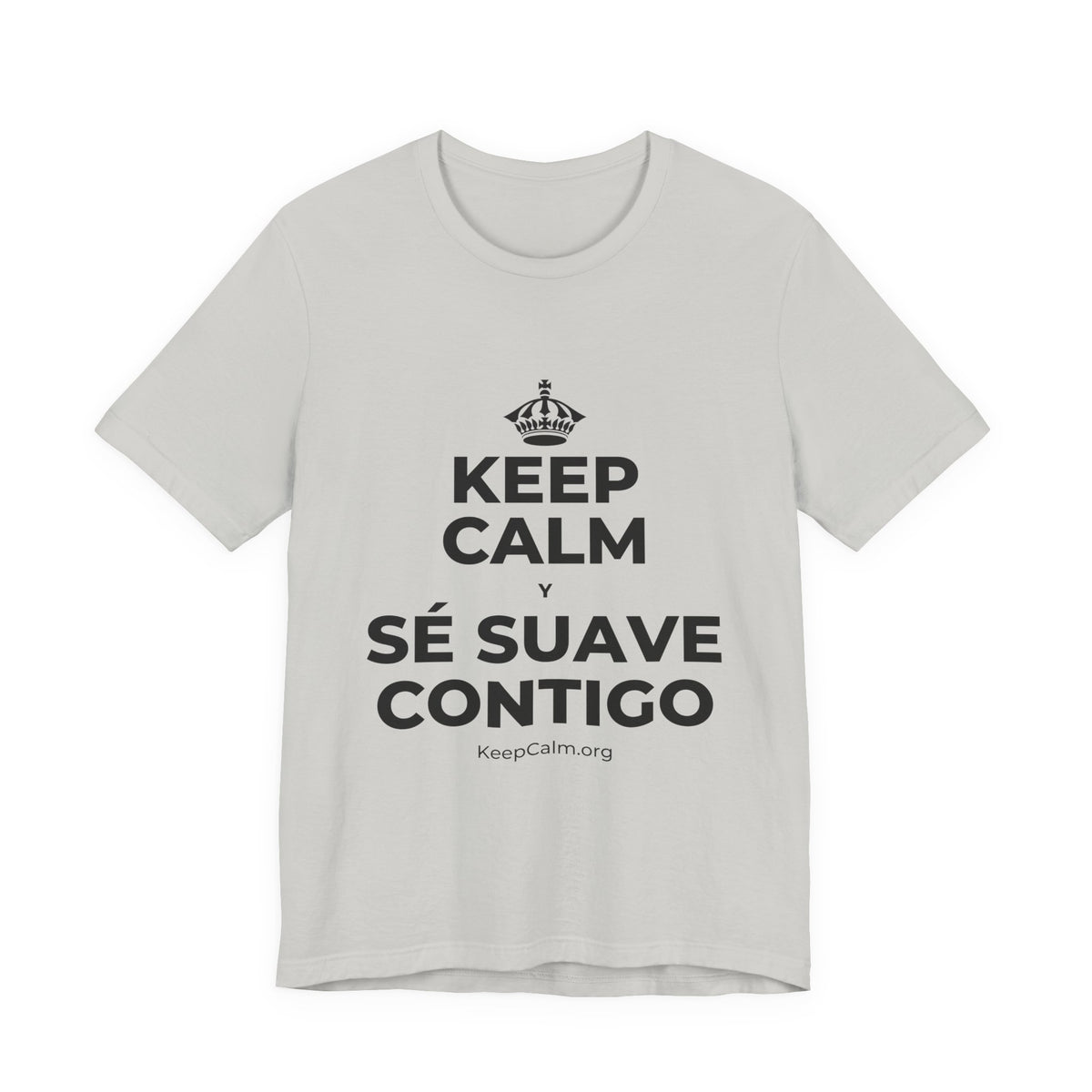 KEEP CALM Y SÉ SUAVE CONTIGO T-Shirt (Baby Blue–Silver)