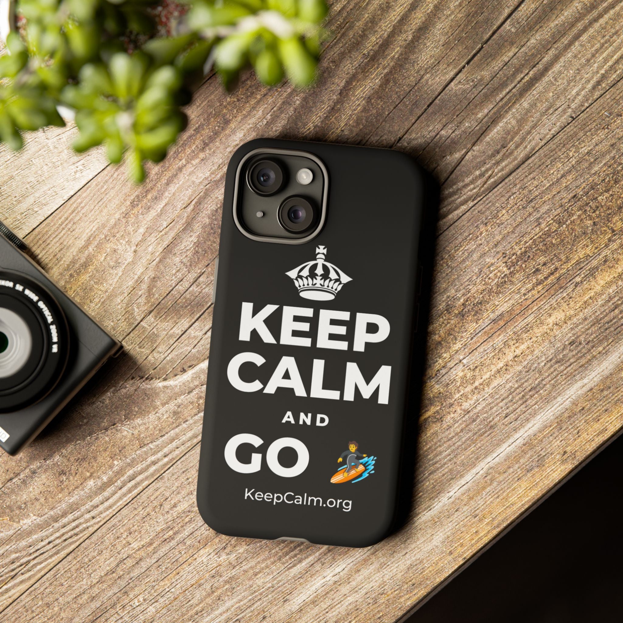 KEEP CALM AND GO 🏄 Phone Case