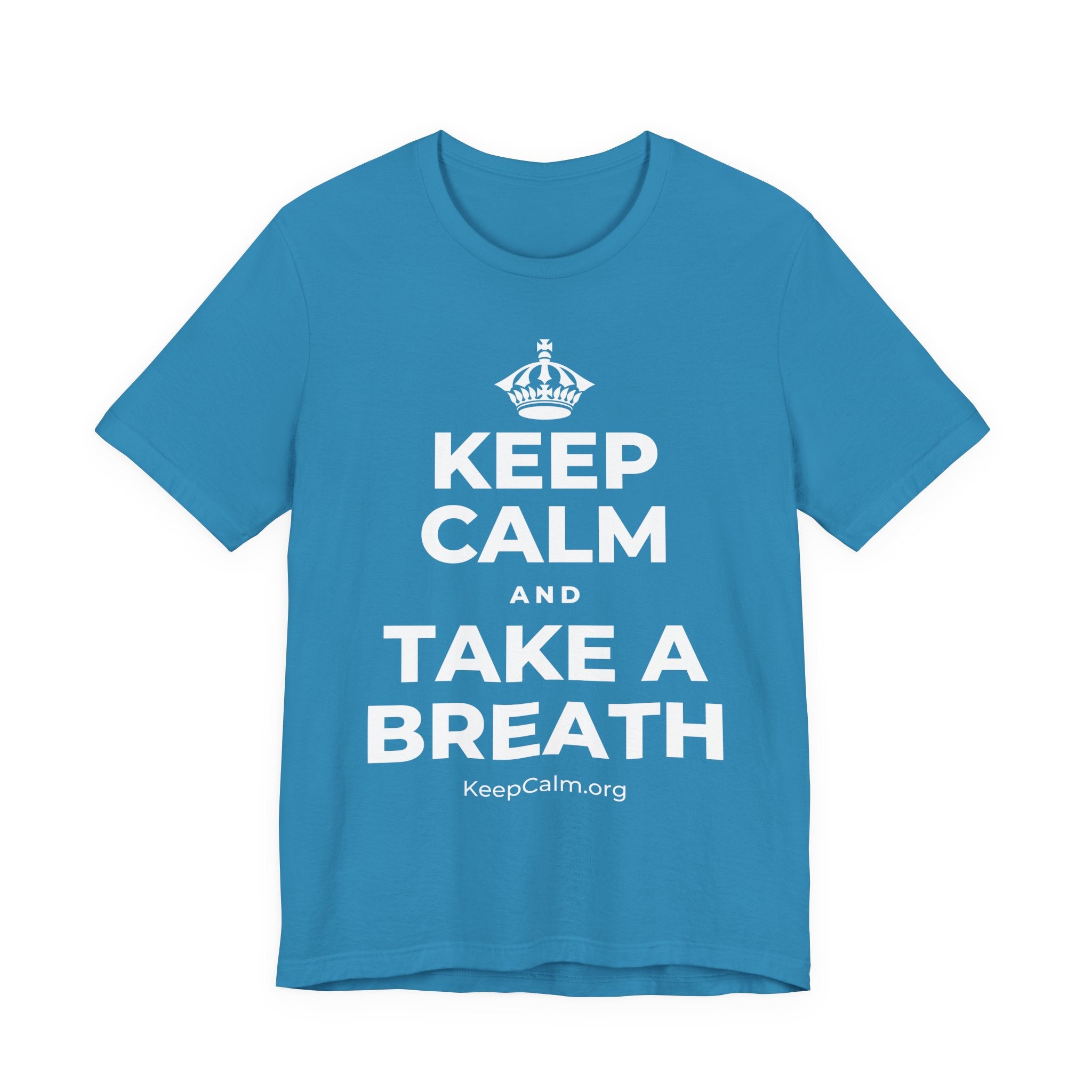 KEEP CALM AND TAKE A BREATH T-Shirt (White–Asphalt)