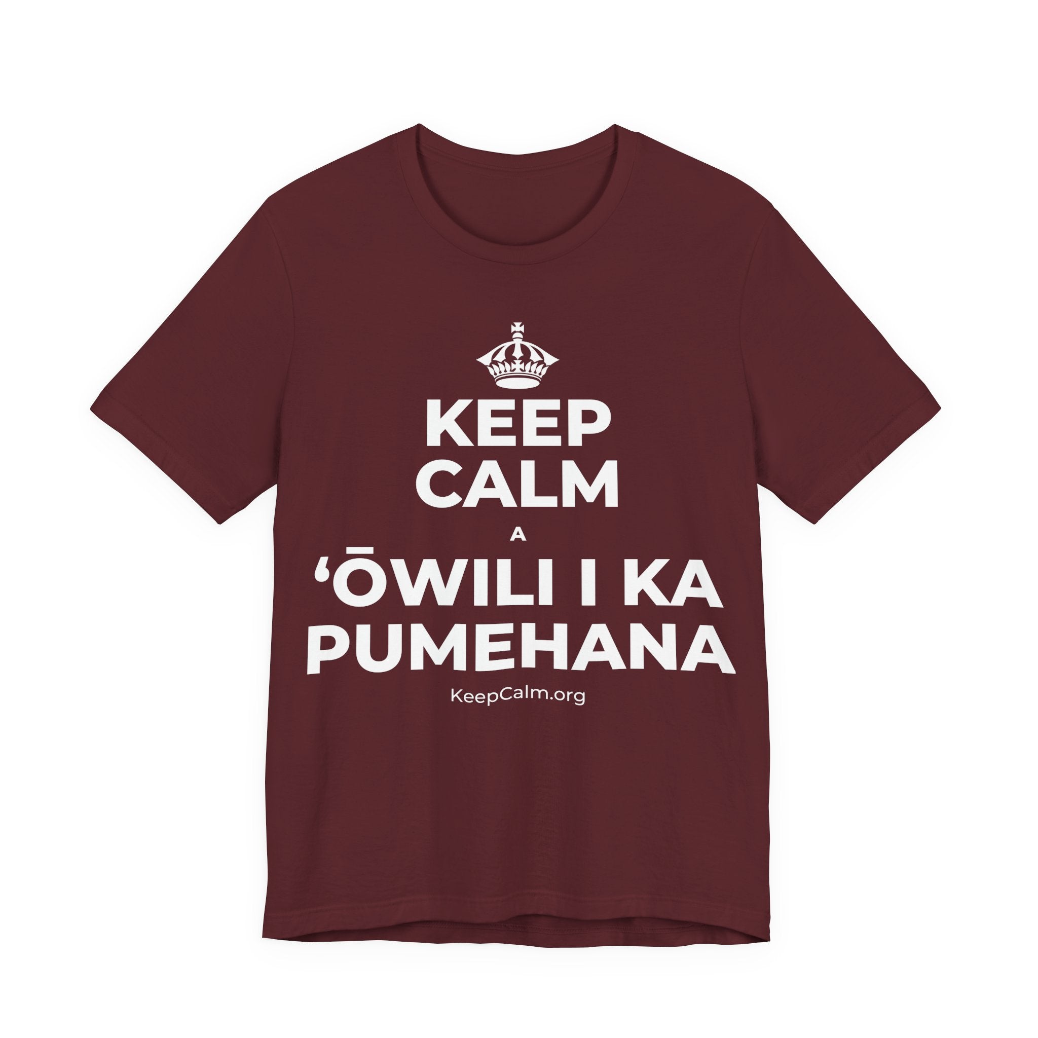 KEEP CALM A ʻŌWILI I KA PUMEHANA T-Shirt (Baby Blue–Silver)