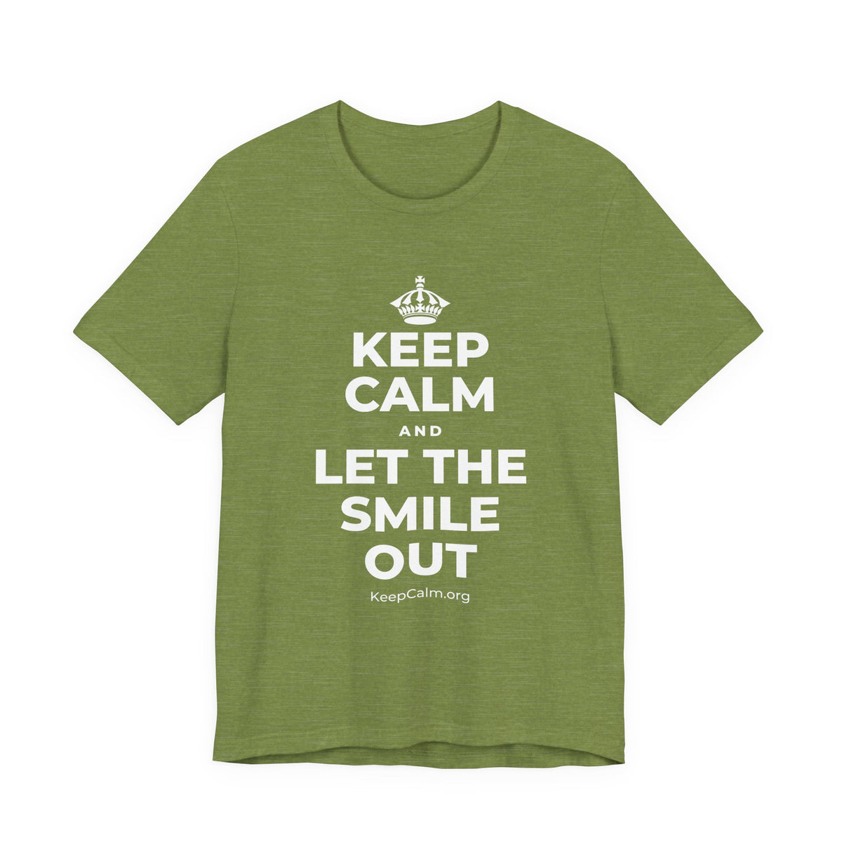 KEEP CALM AND LET THE SMILE OUT T-Shirt (Baby Blue–Silver)