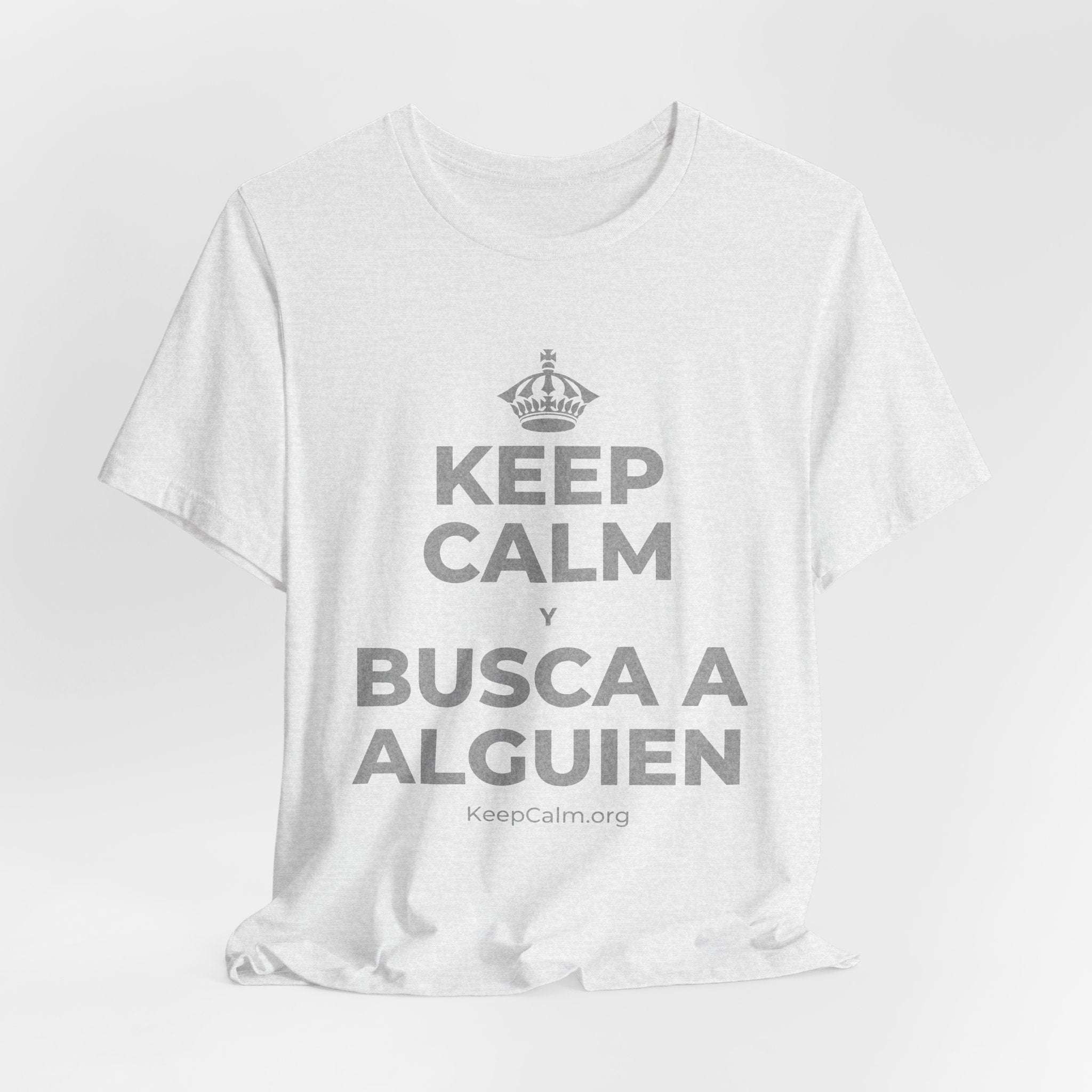 KEEP CALM Y BUSCA A ALGUIEN T-Shirt (Soft Cream–Heather Mauve)