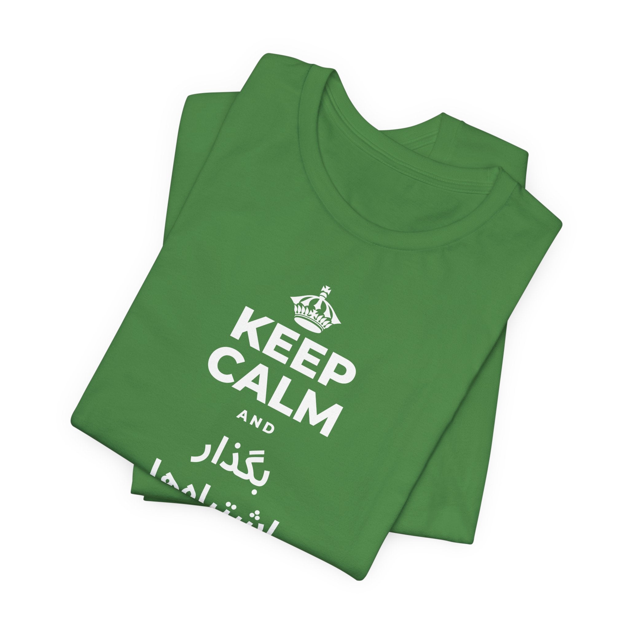 KEEP CALM AND بگذار اشتباه‌ها به تو درس بدهند T-Shirt (Baby Blue–Silver)