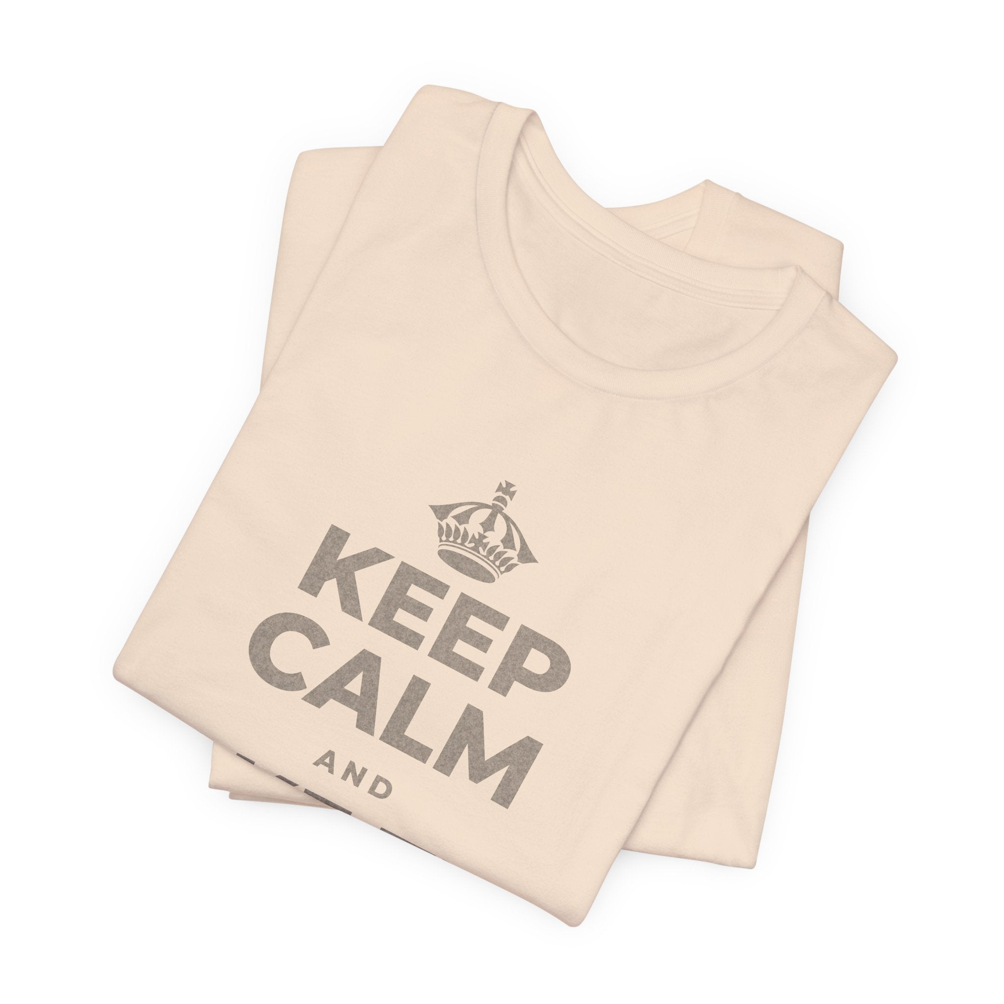 KEEP CALM AND TAKE THE HOUR T-Shirt (Soft Cream–Heather Mauve)