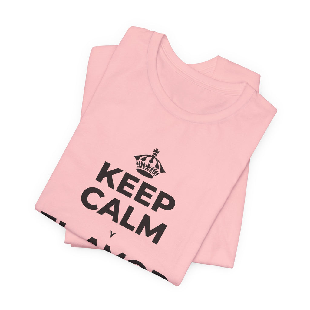 KEEP CALM Y EL AMOR PROPIO CUENTA T-Shirt (White–Asphalt)