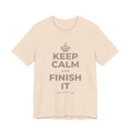 KEEP CALM AND FINISH IT T-Shirt (Soft Cream–Heather Mauve)