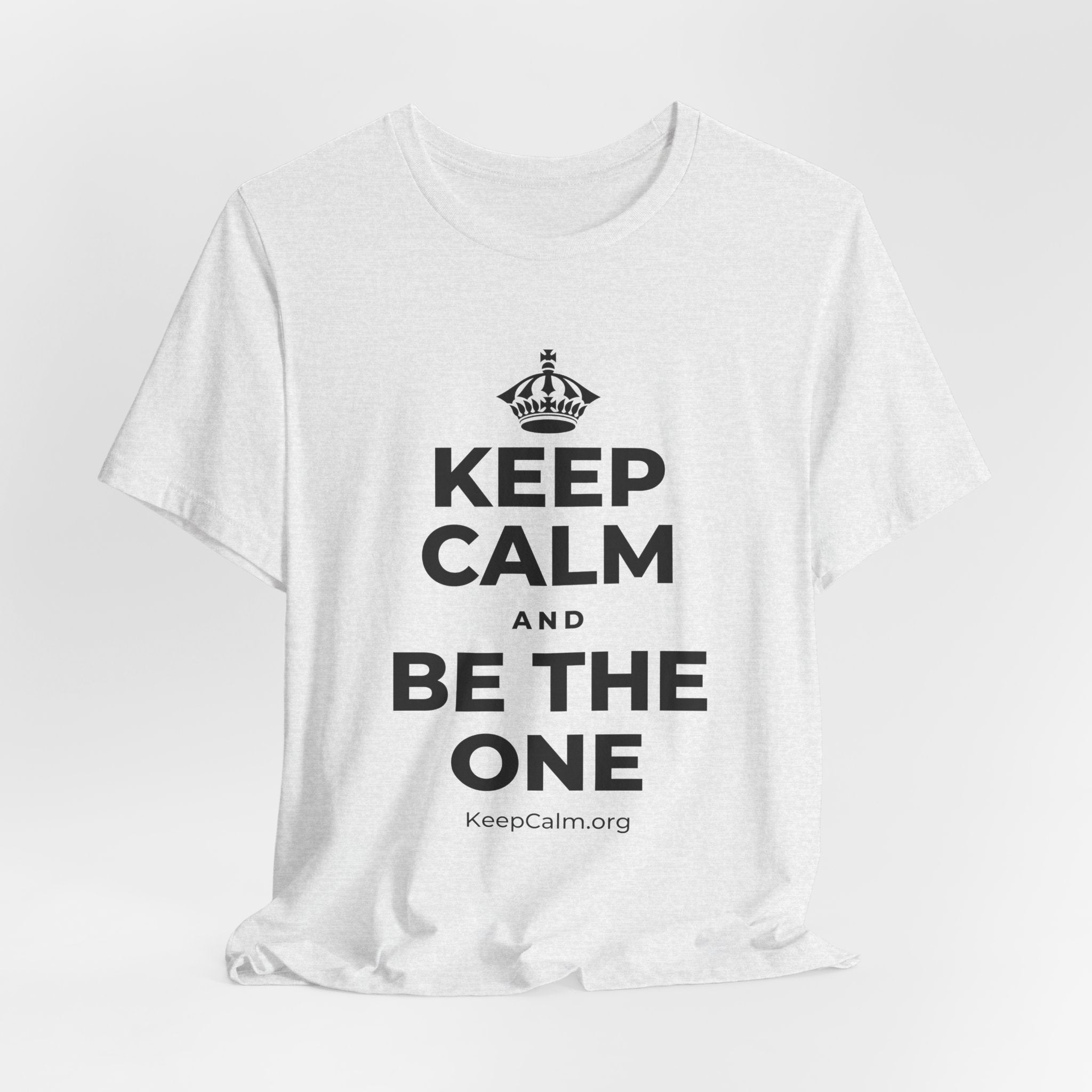 KEEP CALM AND BE THE ONE T-Shirt (Soft Cream–Heather Mauve)