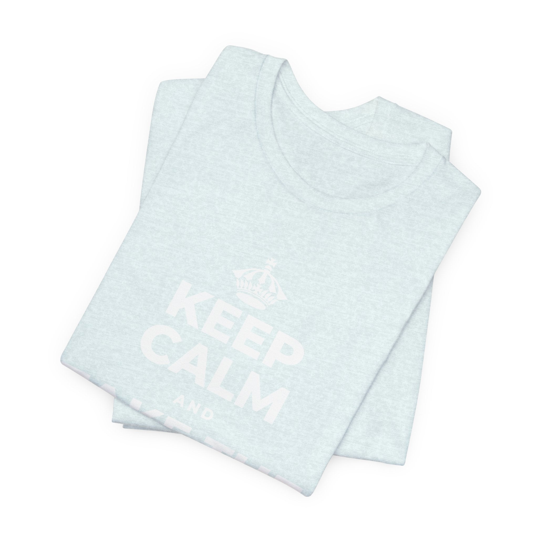 KEEP CALM AND TAKE THE VICTORY LAP T-Shirt (Soft Cream–Heather Mauve)