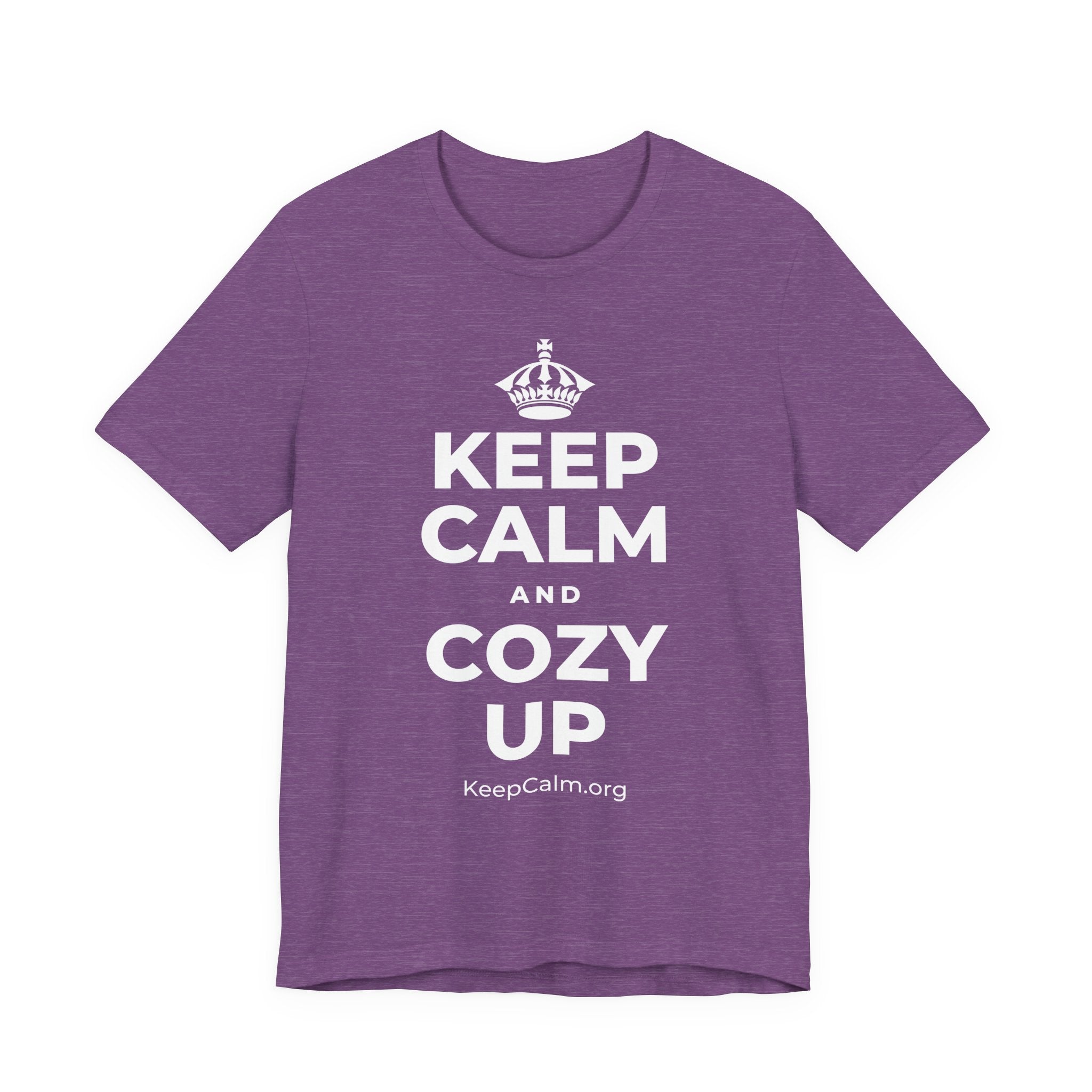 KEEP CALM AND COZY UP T-Shirt (Baby Blue–Silver)