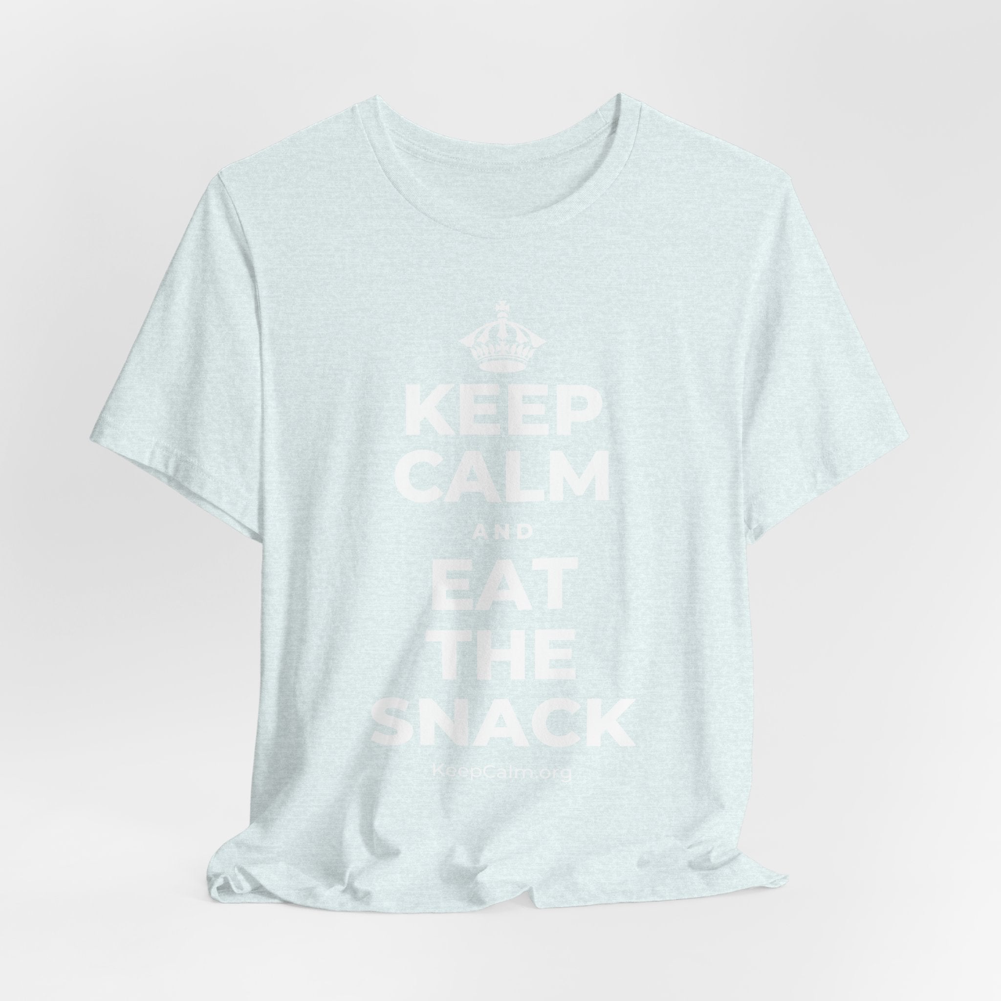 KEEP CALM AND EAT THE SNACK T-Shirt (Soft Cream–Heather Mauve)