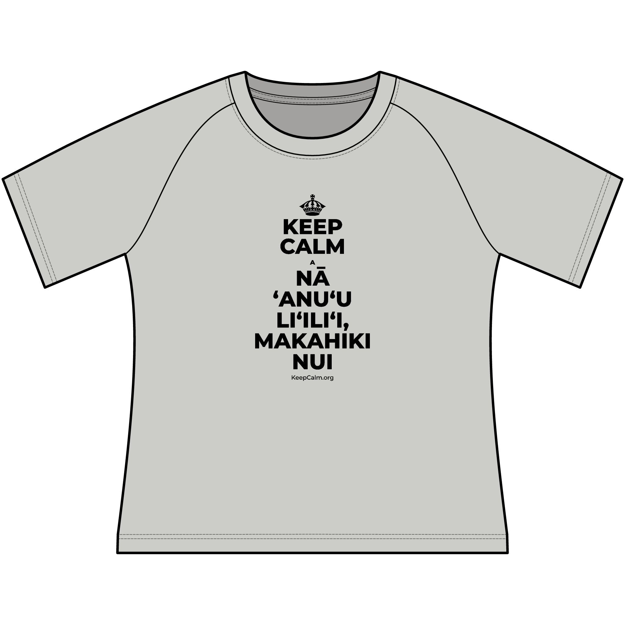 KEEP CALM A NĀ ʻANUʻU LIʻILIʻI, MAKAHIKI NUI Women's Raglan Tee