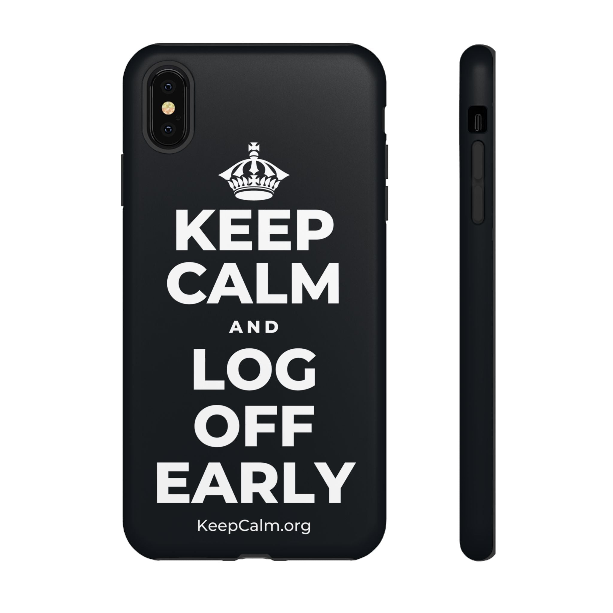 KEEP CALM AND LOG OFF EARLY Phone Case (Dark)
