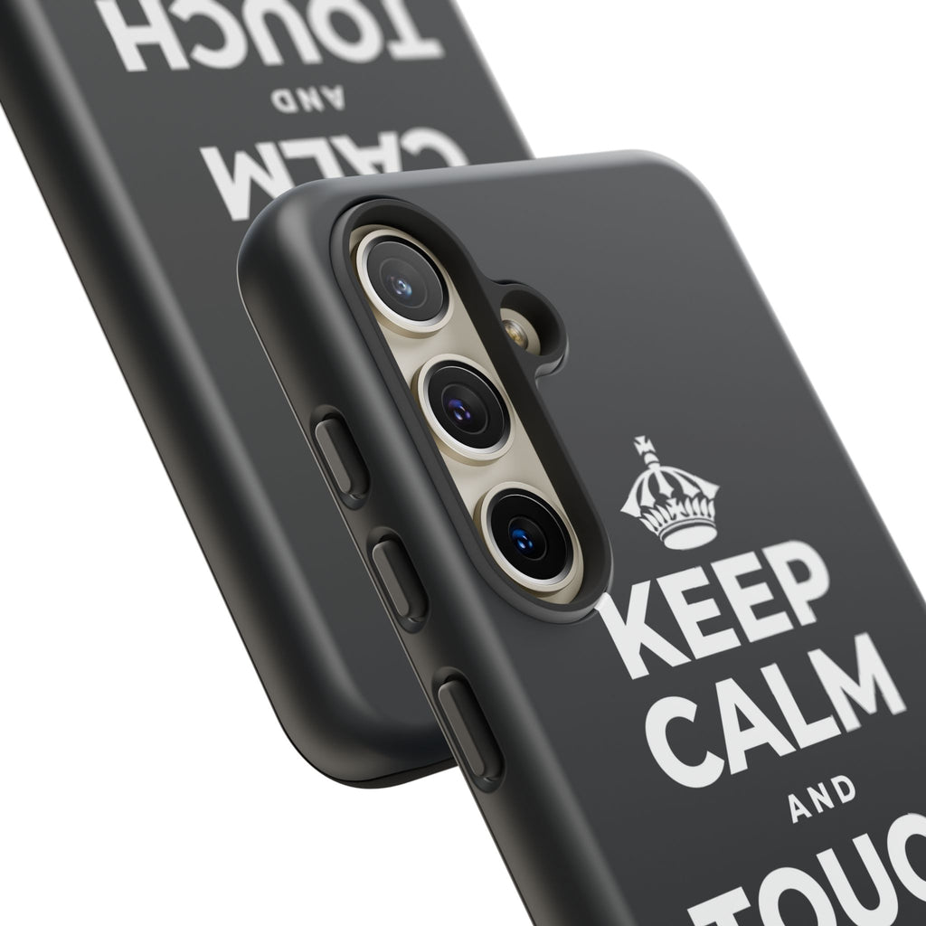 KEEP CALM AND TOUCH SOME GRASS Phone Case (Dark)