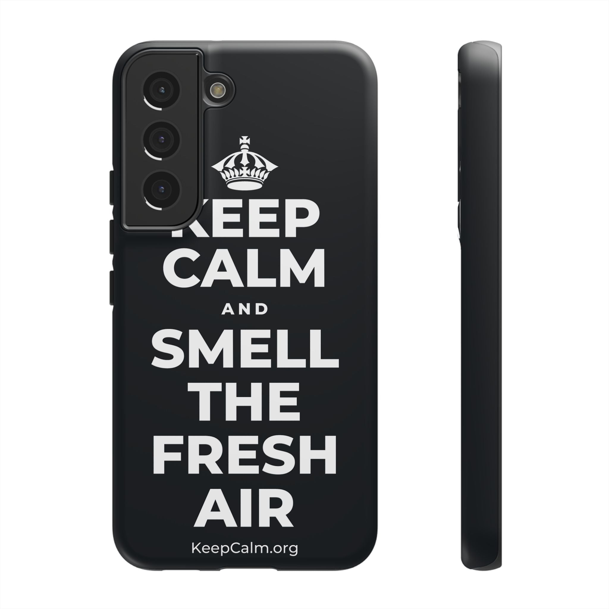 KEEP CALM AND SMELL THE FRESH AIR Phone Case (Dark)