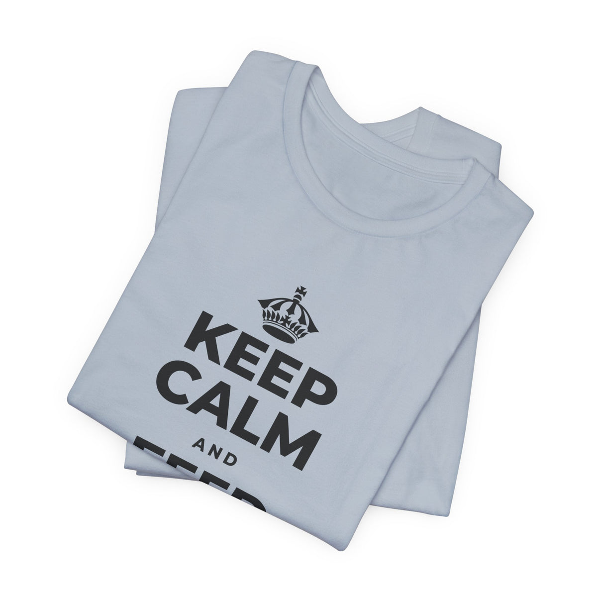 KEEP CALM AND FEED YOUR SOUL TOO T-Shirt (White–Asphalt)