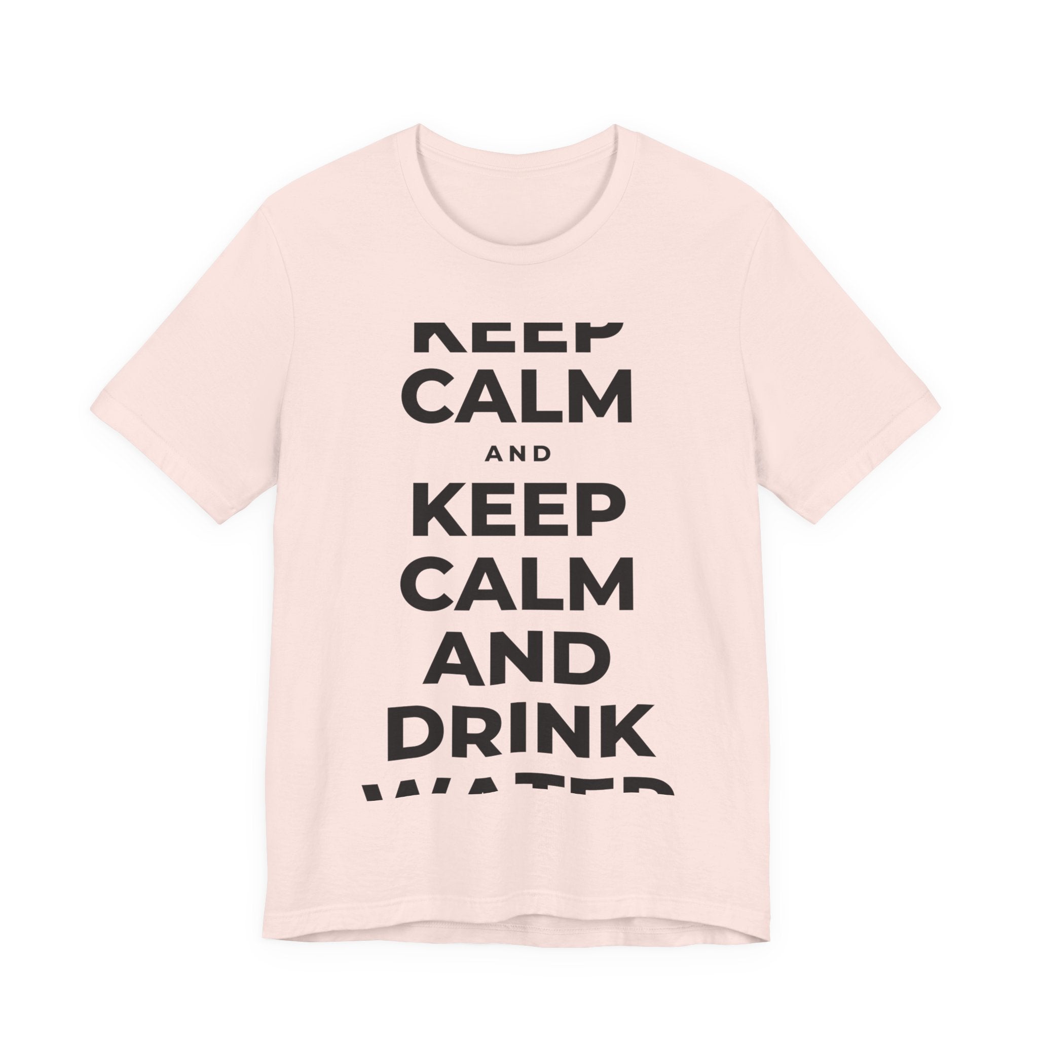 KEEP CALM AND DRINK WATER T-Shirt (Soft Cream–Heather Mauve)