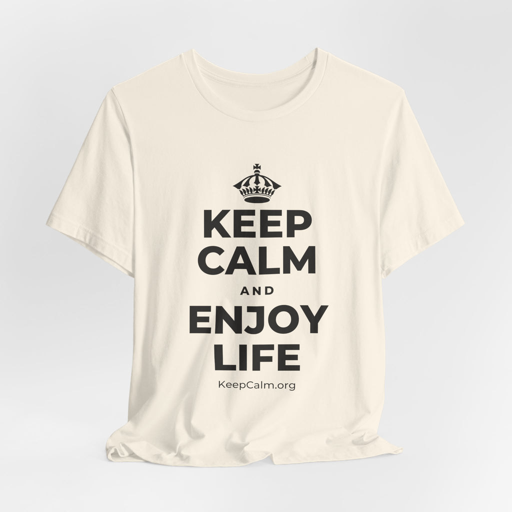 KEEP CALM AND ENJOY LIFE T-Shirt (White–Asphalt)