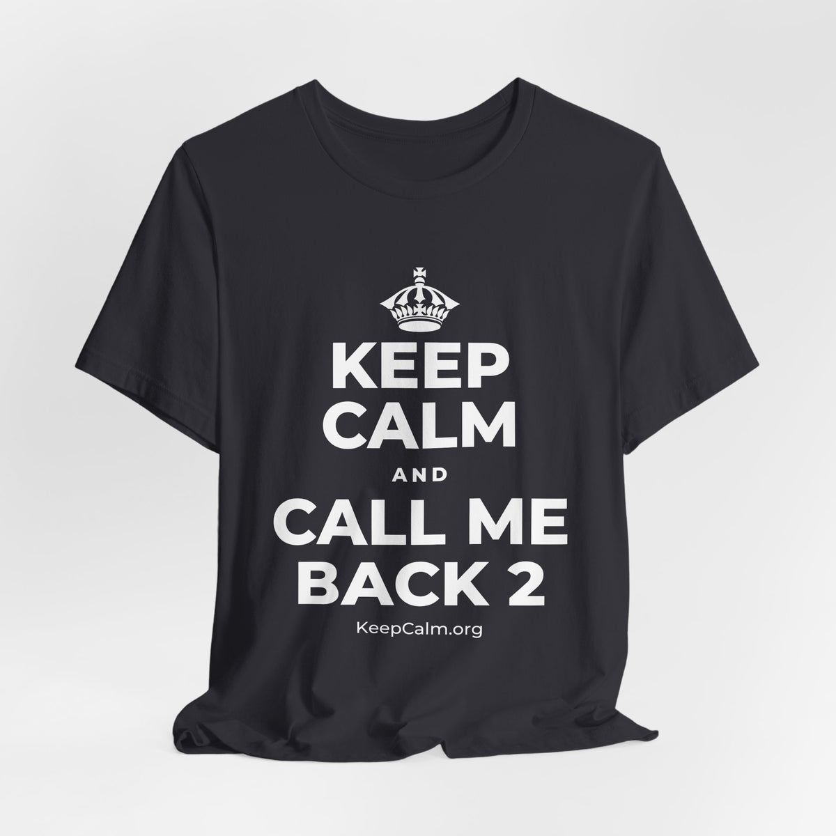 KEEP CALM AND CALL ME BACK 2 T-Shirt (Baby Blue–Silver)