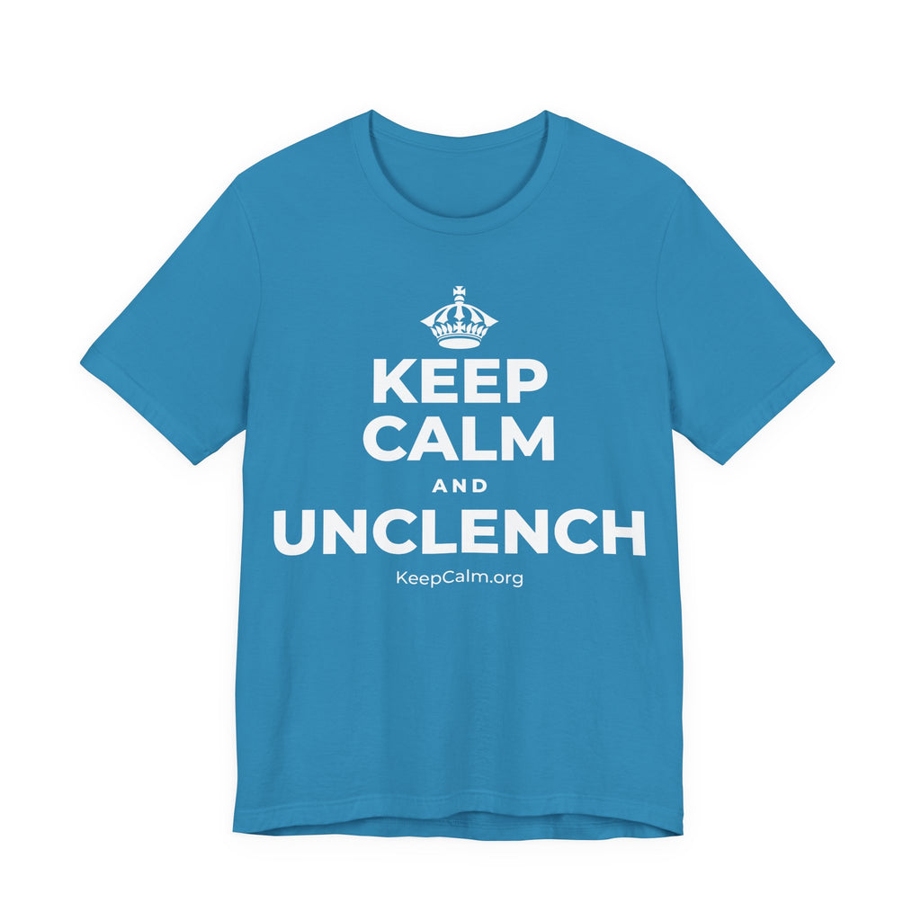 KEEP CALM AND UNCLENCH T-Shirt (White–Asphalt)