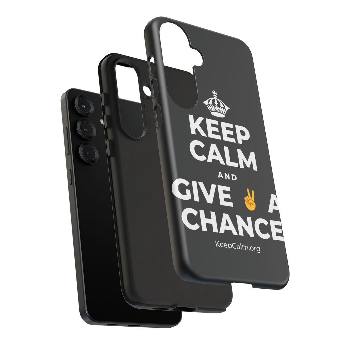 KEEP CALM AND GIVE ✌️ A CHANCE Phone Case (Dark)