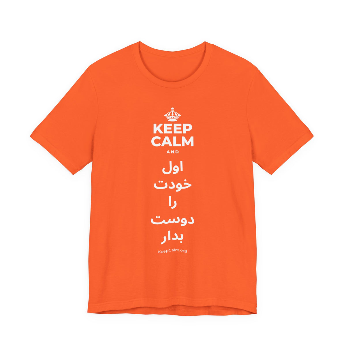 KEEP CALM AND اول خودت را دوست بدار T-Shirt (Baby Blue–Silver)