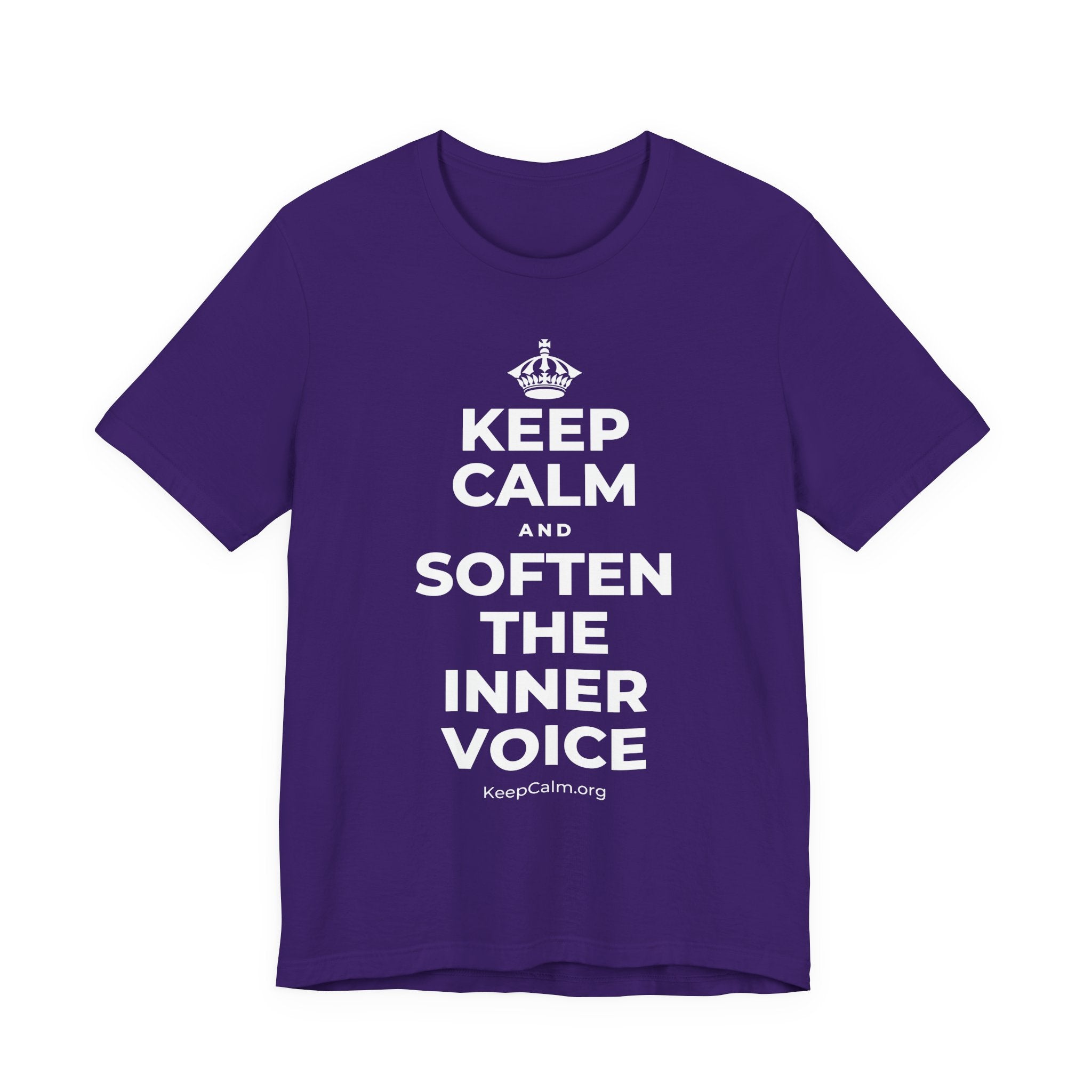 KEEP CALM AND SOFTEN THE INNER VOICE T-Shirt (Soft Cream–Heather Mauve)