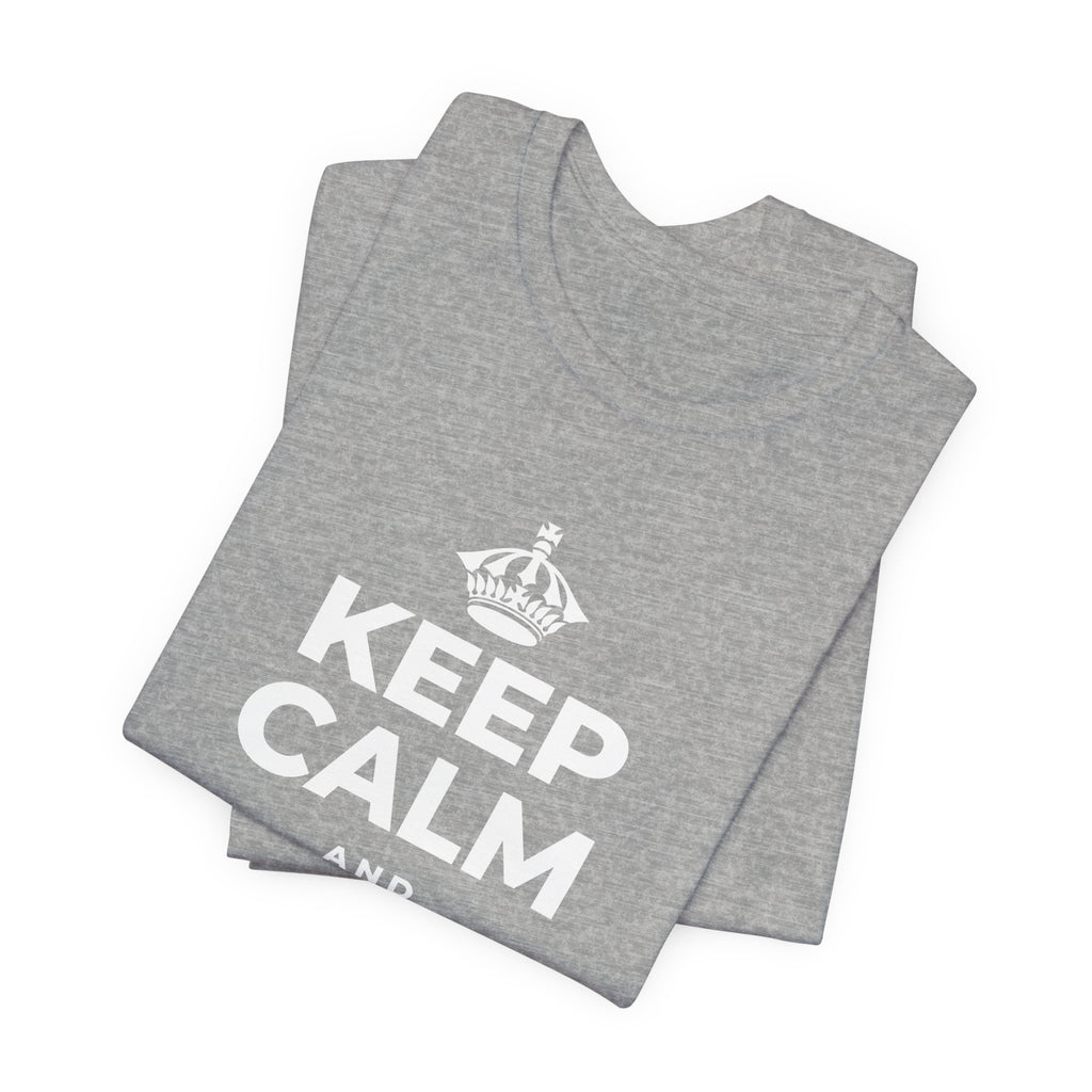 KEEP CALM AND LET IT BE EASY T-Shirt (White–Asphalt)