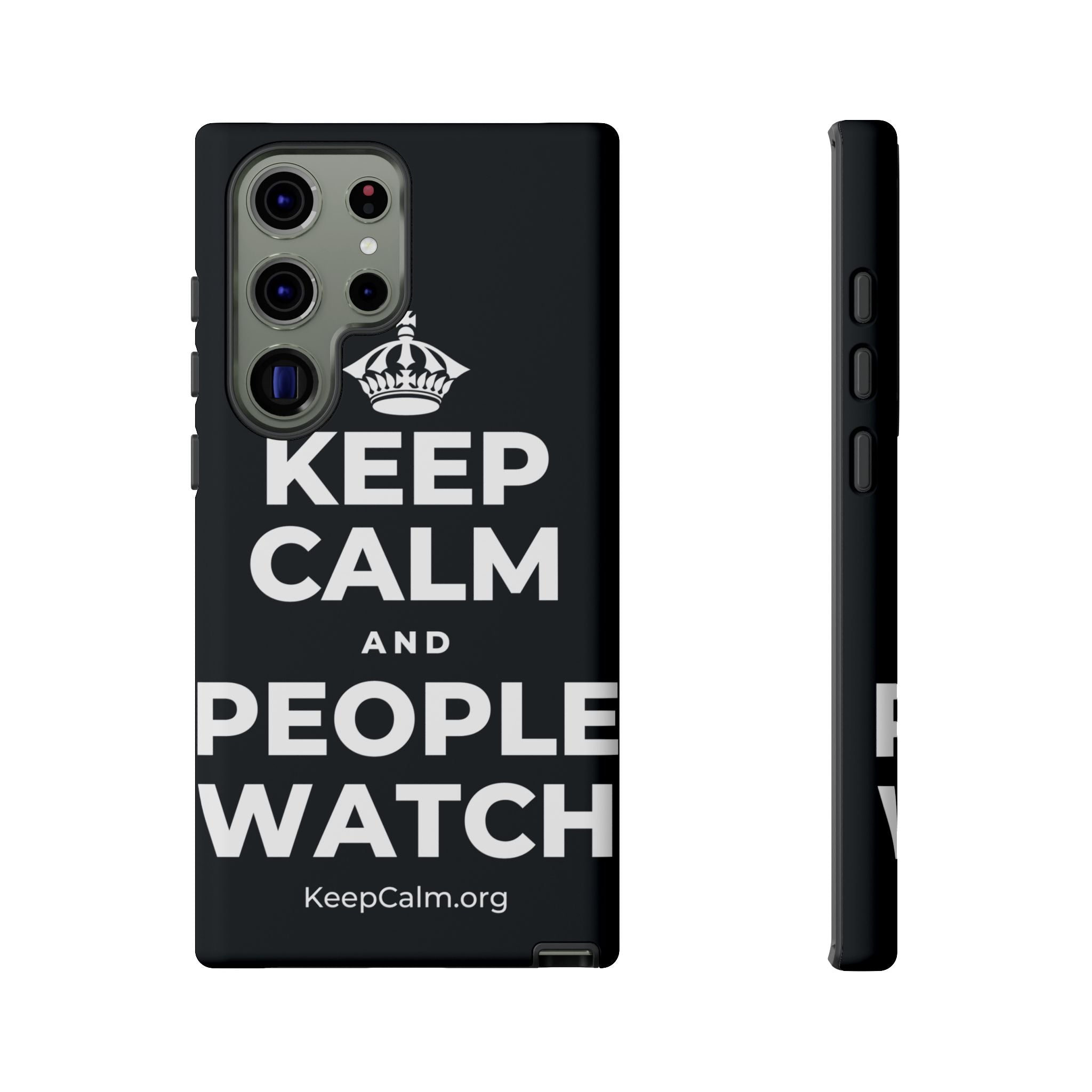 KEEP CALM AND PEOPLE WATCH Phone Case (Dark)