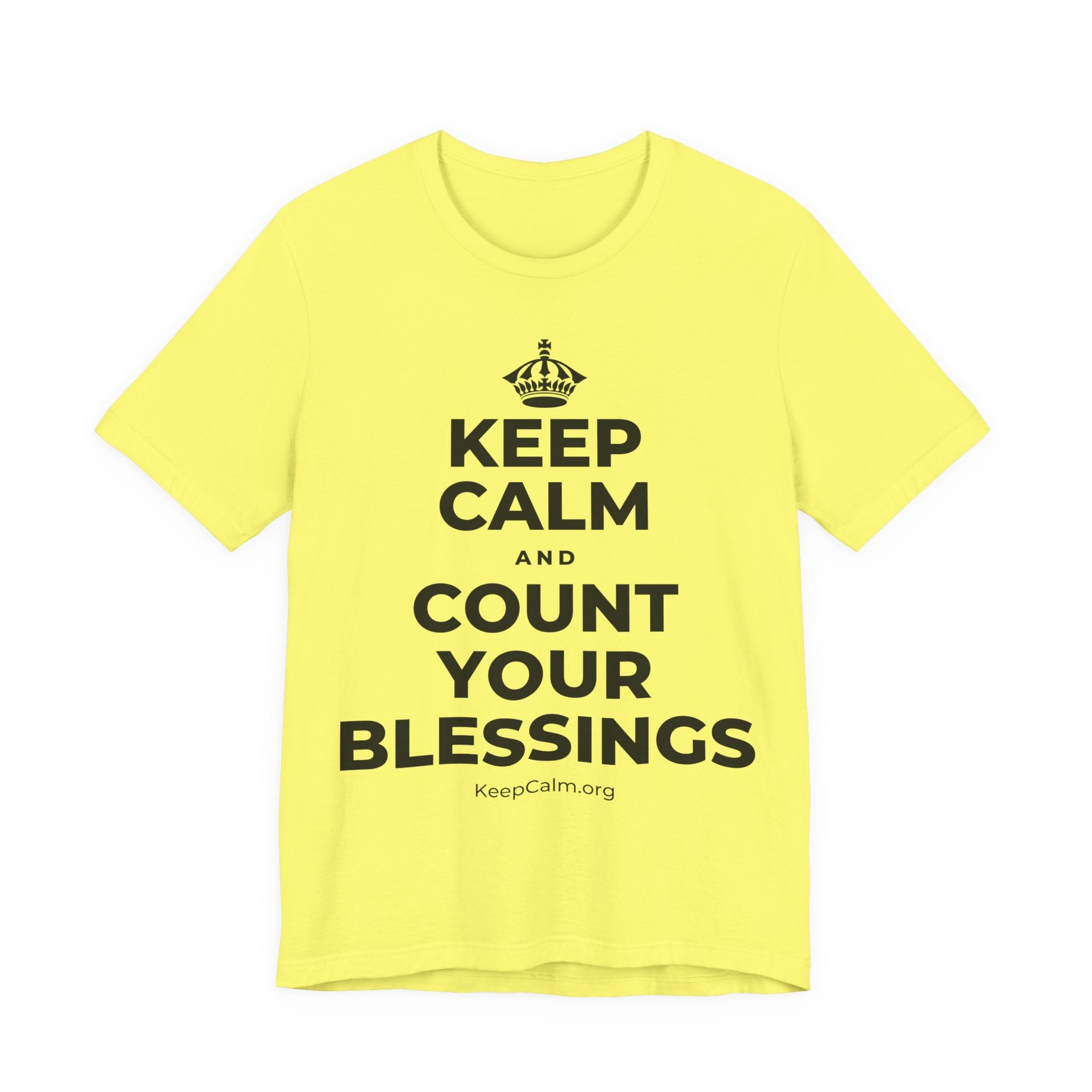 KEEP CALM AND COUNT YOUR BLESSINGS T-Shirt (Soft Cream–Heather Mauve)