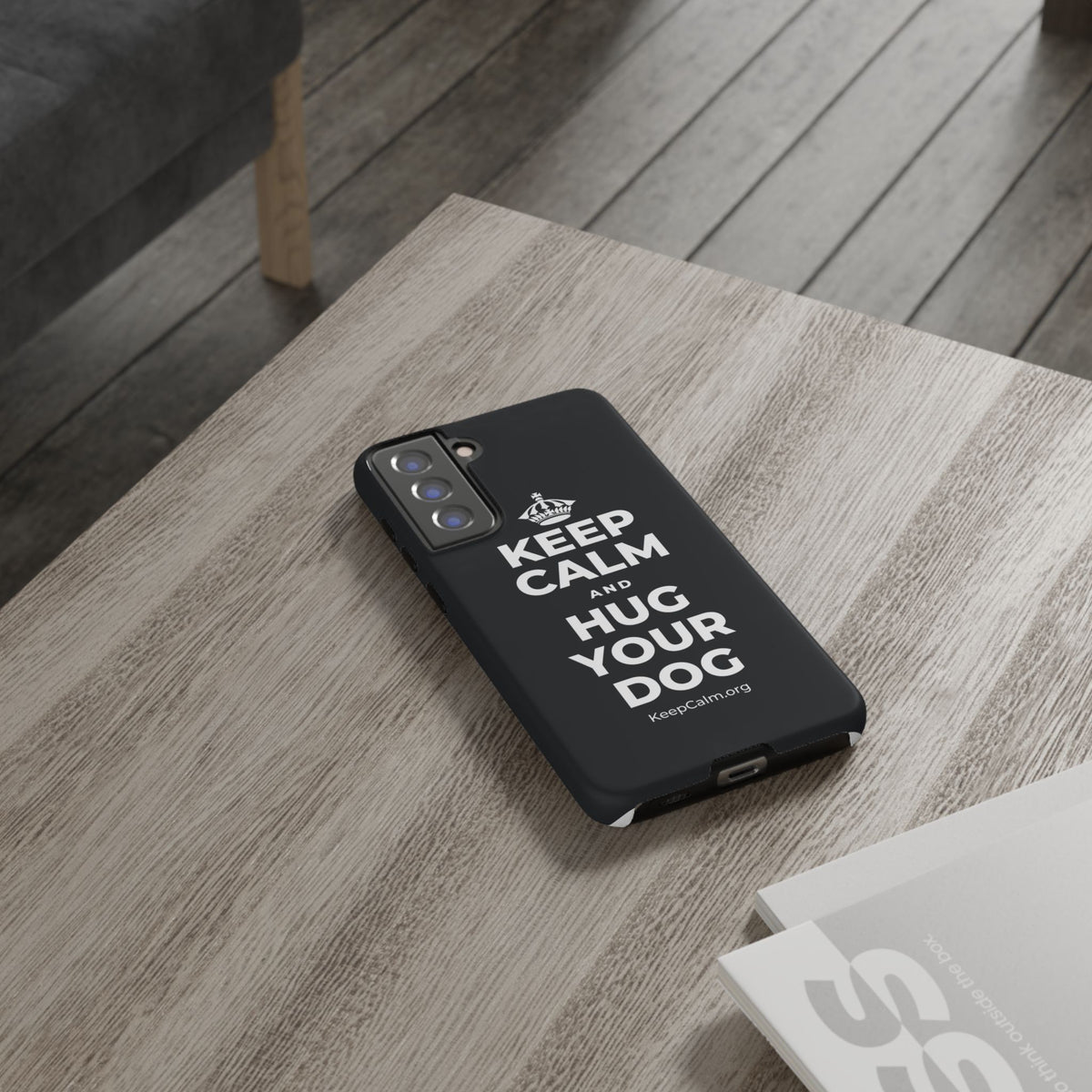 KEEP CALM AND HUG YOUR DOG Phone Case (Dark)