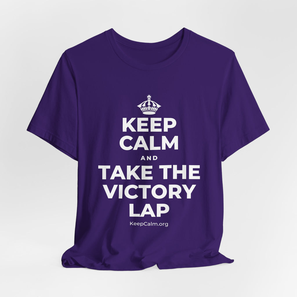 KEEP CALM AND TAKE THE VICTORY LAP T-Shirt (Soft Cream–Heather Mauve)