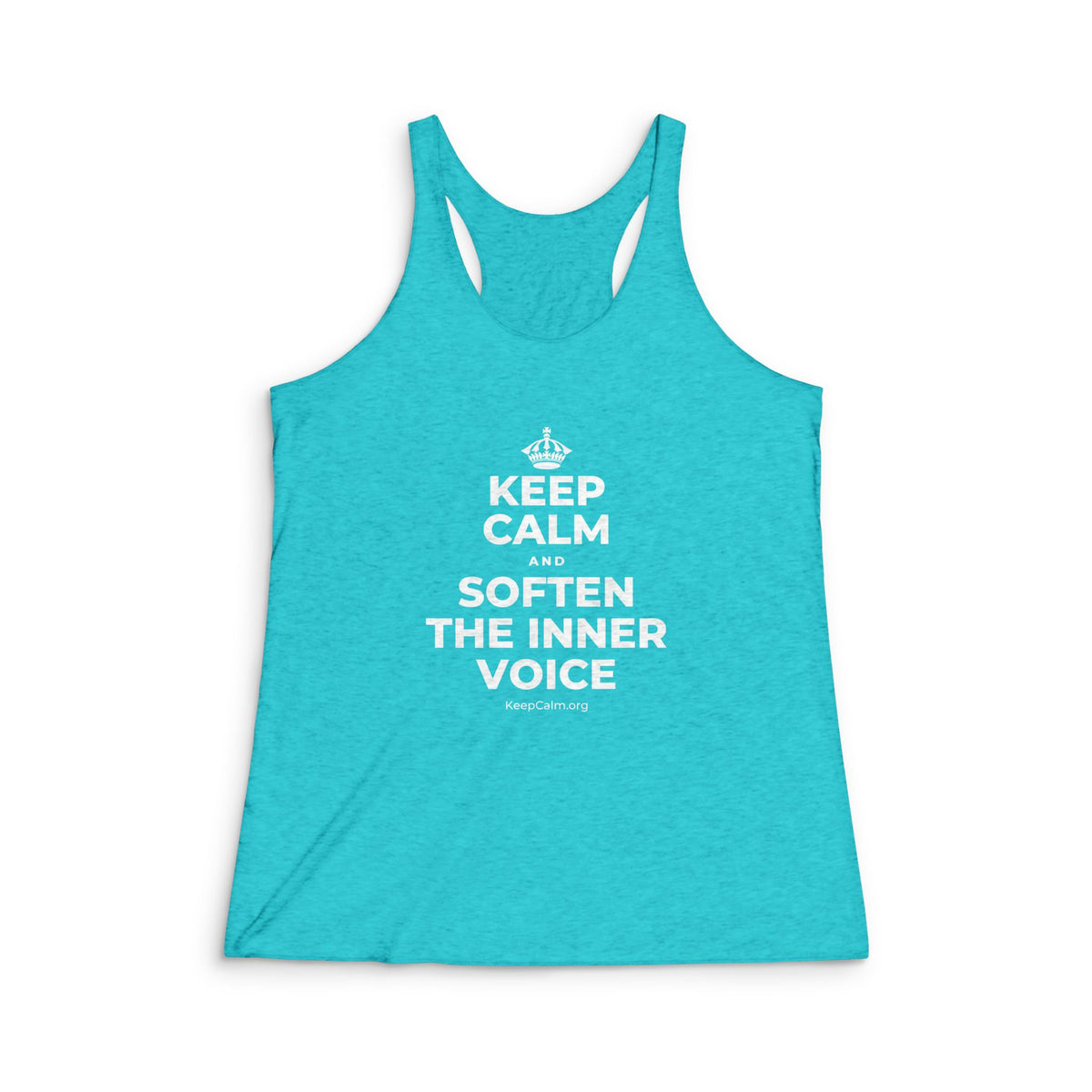 KEEP CALM AND SOFTEN THE INNER VOICE Women's Racerback Tank