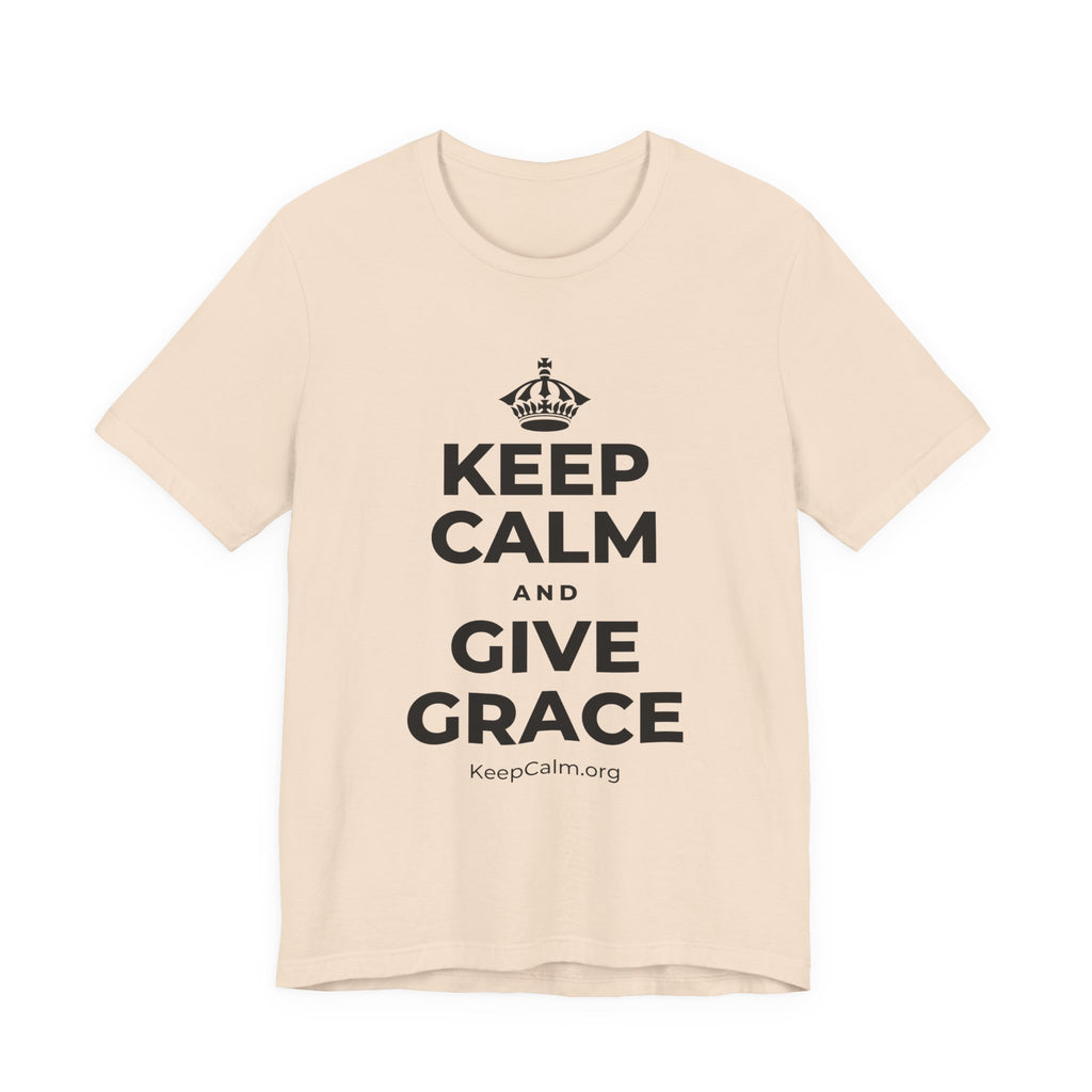 KEEP CALM AND GIVE GRACE T-Shirt (Soft Cream–Heather Mauve)