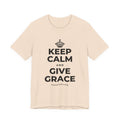 KEEP CALM AND GIVE GRACE T-Shirt (Soft Cream–Heather Mauve)