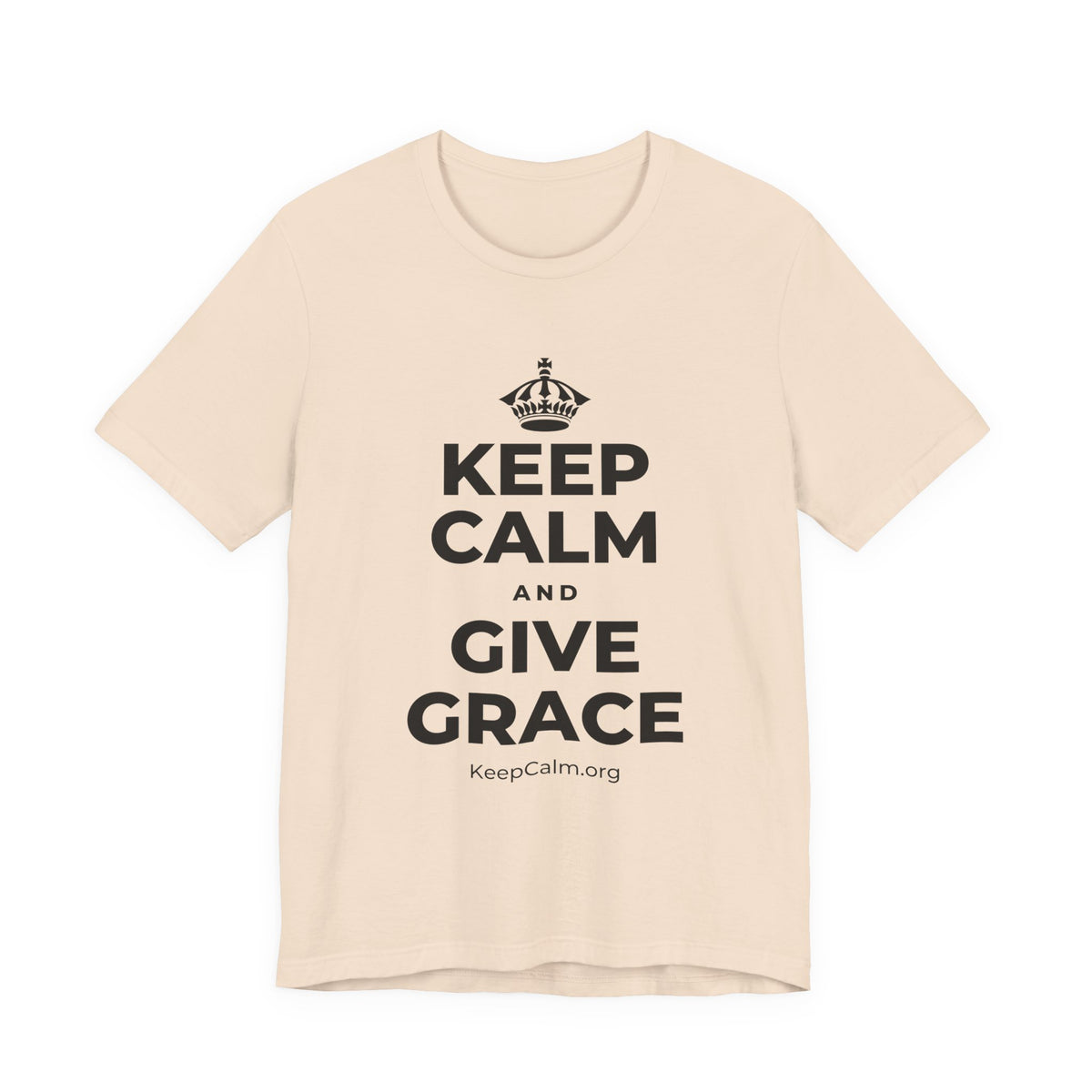 KEEP CALM AND GIVE GRACE T-Shirt (Soft Cream–Heather Mauve)