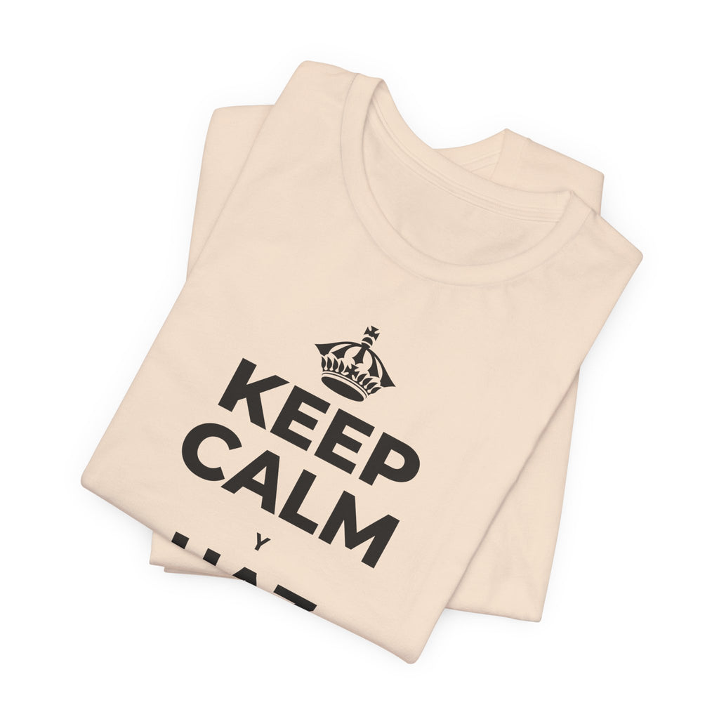 KEEP CALM Y HAZ MENOS HOY T-Shirt (Soft Cream–Heather Mauve)