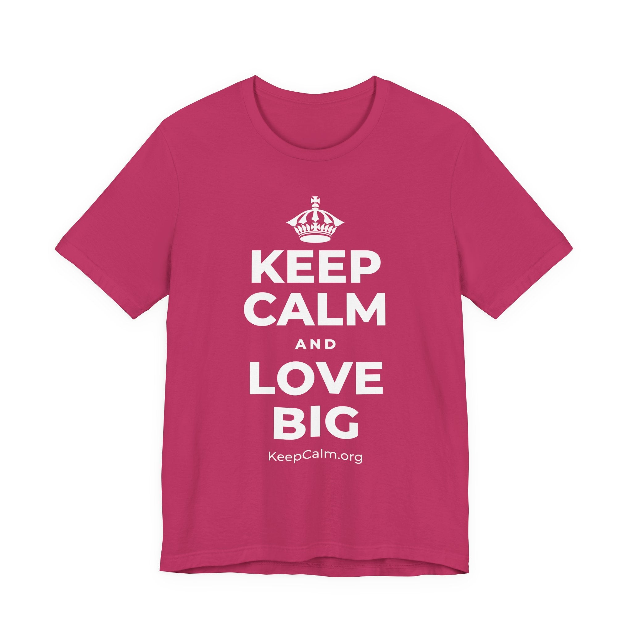 KEEP CALM AND LOVE BIG T-Shirt (Baby Blue–Silver)