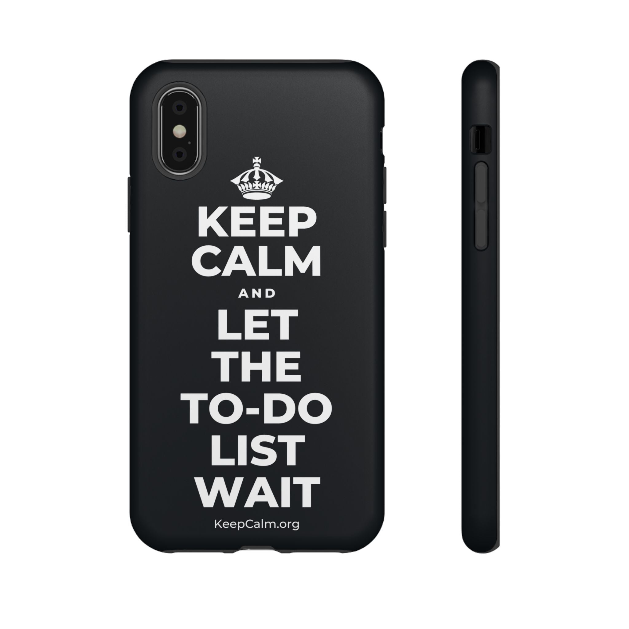 KEEP CALM AND LET THE TO-DO LIST WAIT Phone Case (Dark)