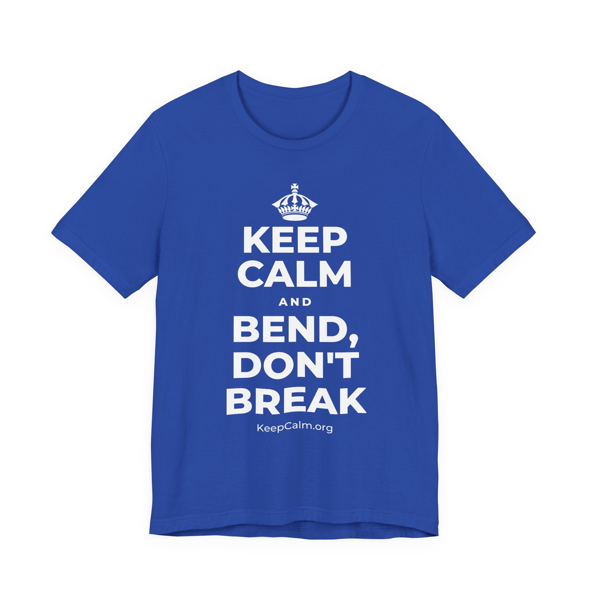 KEEP CALM AND BEND, DON'T BREAK T-Shirt (Soft Cream–Heather Mauve)
