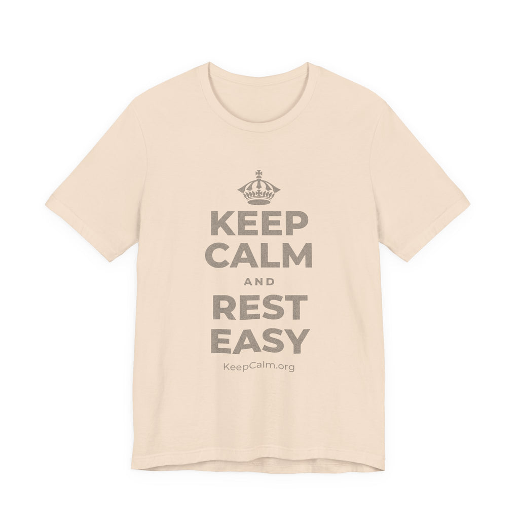 KEEP CALM AND REST EASY T-Shirt (Soft Cream–Heather Mauve)