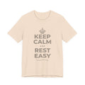KEEP CALM AND REST EASY T-Shirt (Soft Cream–Heather Mauve)