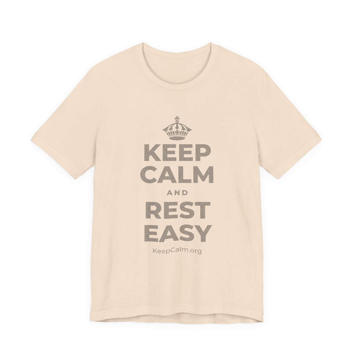 KEEP CALM AND REST EASY T-Shirt (Soft Cream–Heather Mauve)
