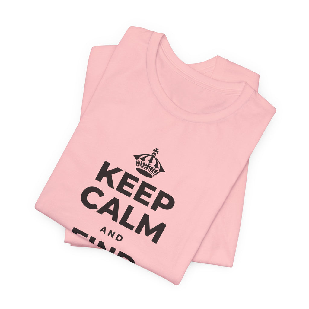 KEEP CALM AND FIND YOUR FIRE T-Shirt (White–Asphalt)