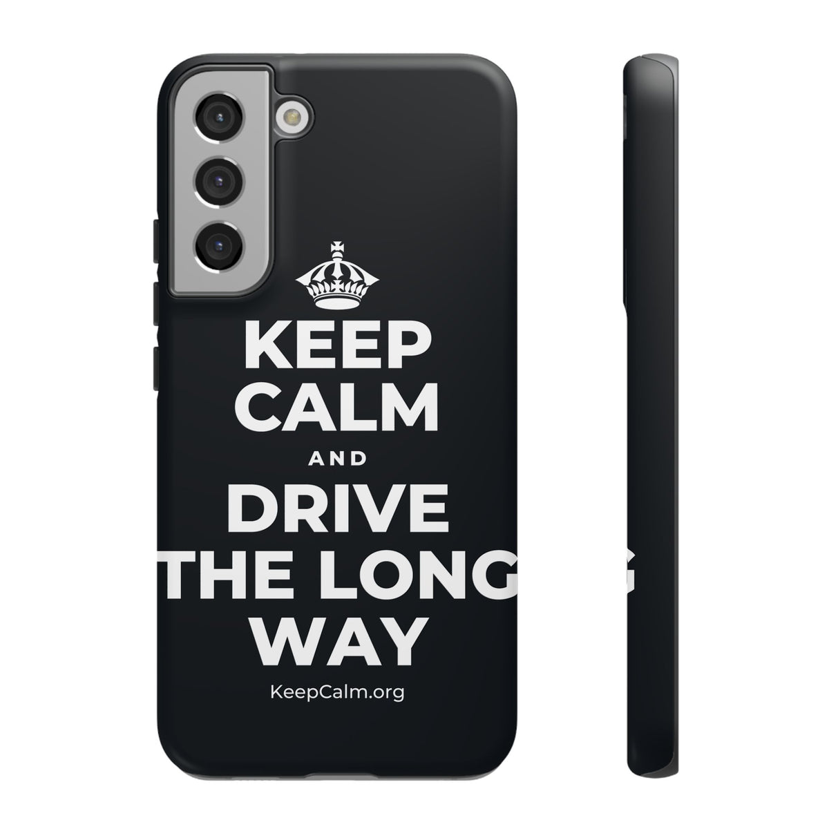 KEEP CALM AND DRIVE THE LONG WAY Phone Case (Dark)