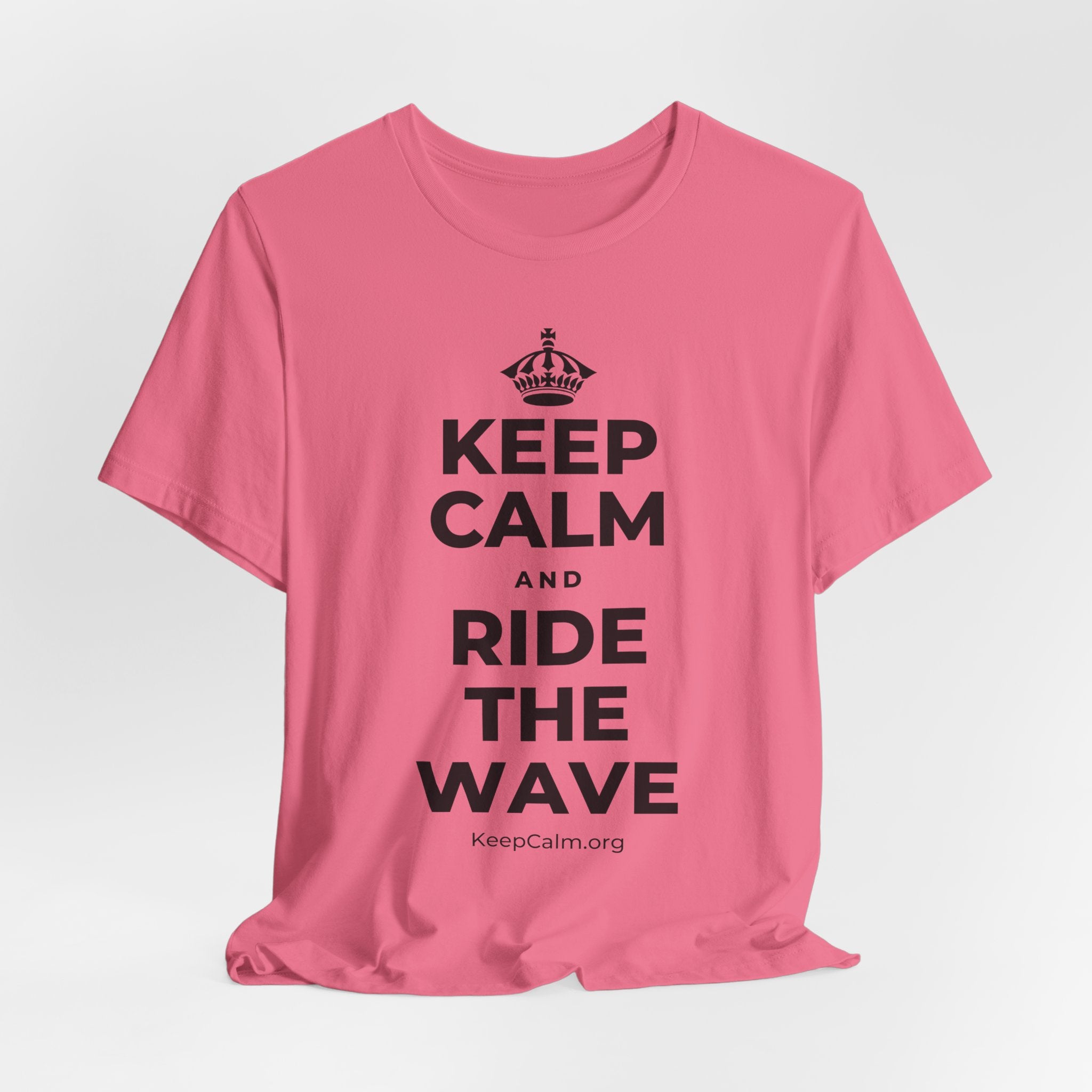 KEEP CALM AND RIDE THE WAVE T-Shirt (Military Green–Autumn)