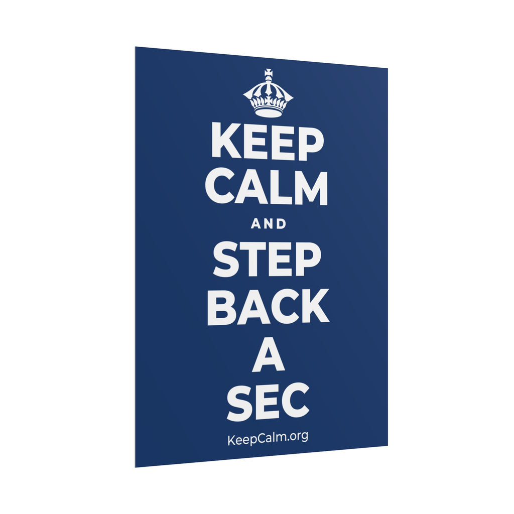 KEEP CALM AND STEP BACK A SEC Poster