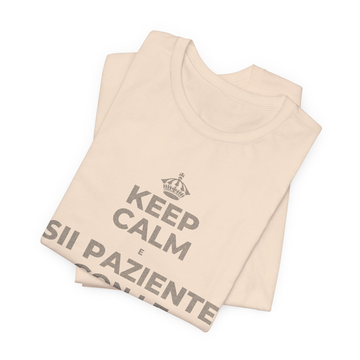KEEP CALM E SII PAZIENTE CON LE NUOVE ABITUDINI T-Shirt (Soft Cream–Heather Mauve)