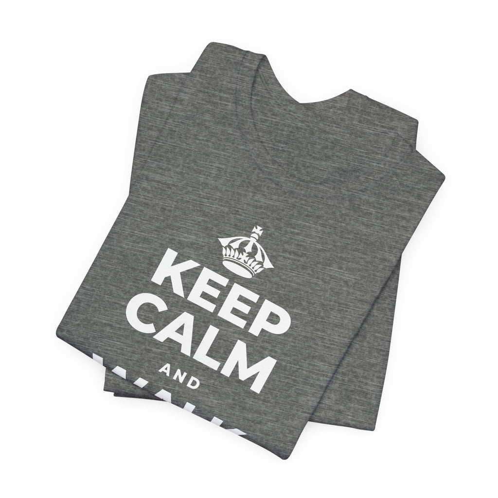 KEEP CALM AND WALK IT OFF T-Shirt (Baby Blue–Silver)