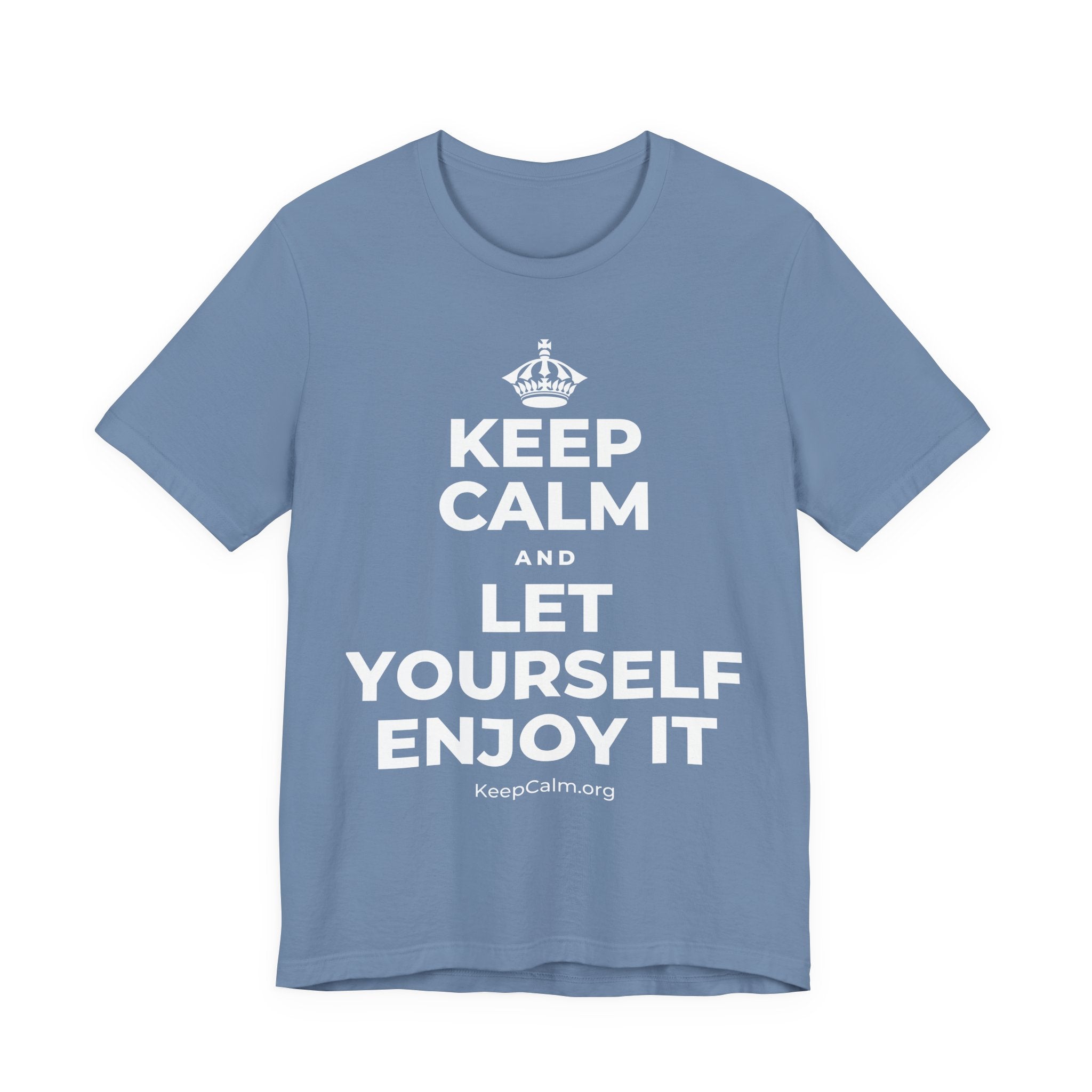 KEEP CALM AND LET YOURSELF ENJOY IT T-Shirt (Soft Cream–Heather Mauve)