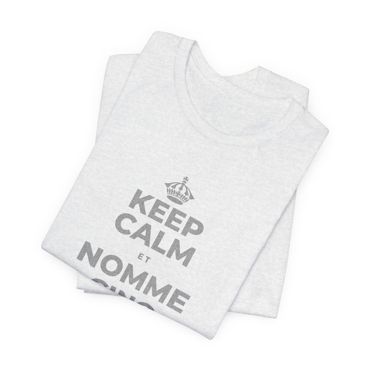 KEEP CALM ET NOMME CINQ CHOSES QUE TU VOIS T-Shirt (Soft Cream–Heather Mauve)
